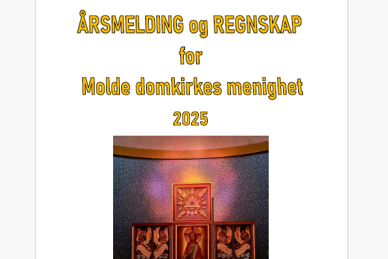 Bildet av forsiden på årsmeldingen, alteret i domkirken